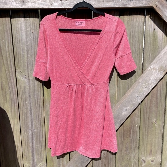 Michael Stars Anthropologie Maternity The Original Tee in Shiny Pink - Picture 1 of 8